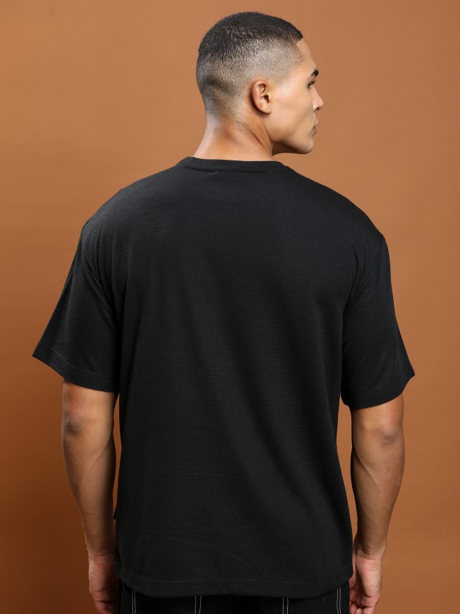 Ketch Men Black Solid Round Neck T-Shirts 