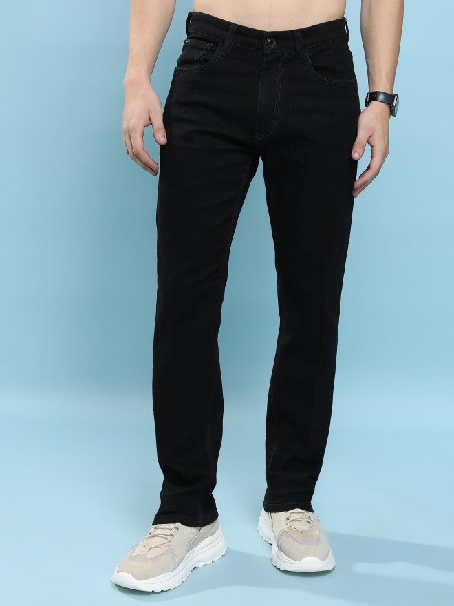 Buy Highlander Black Straight Fit Stretchable Jeans for Men Online at ...