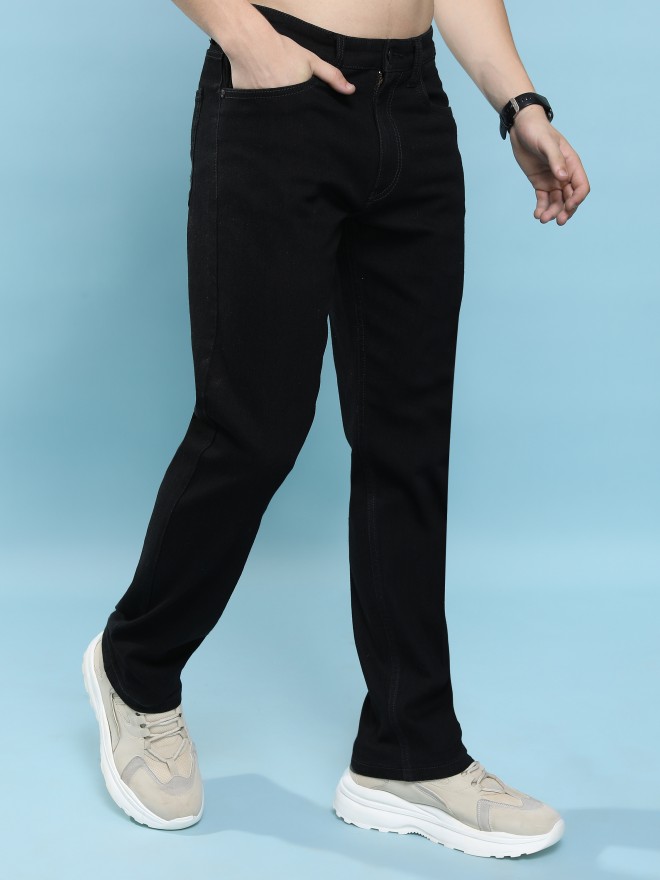 Buy Highlander Black Straight Fit Stretchable Jeans for Men Online at ...