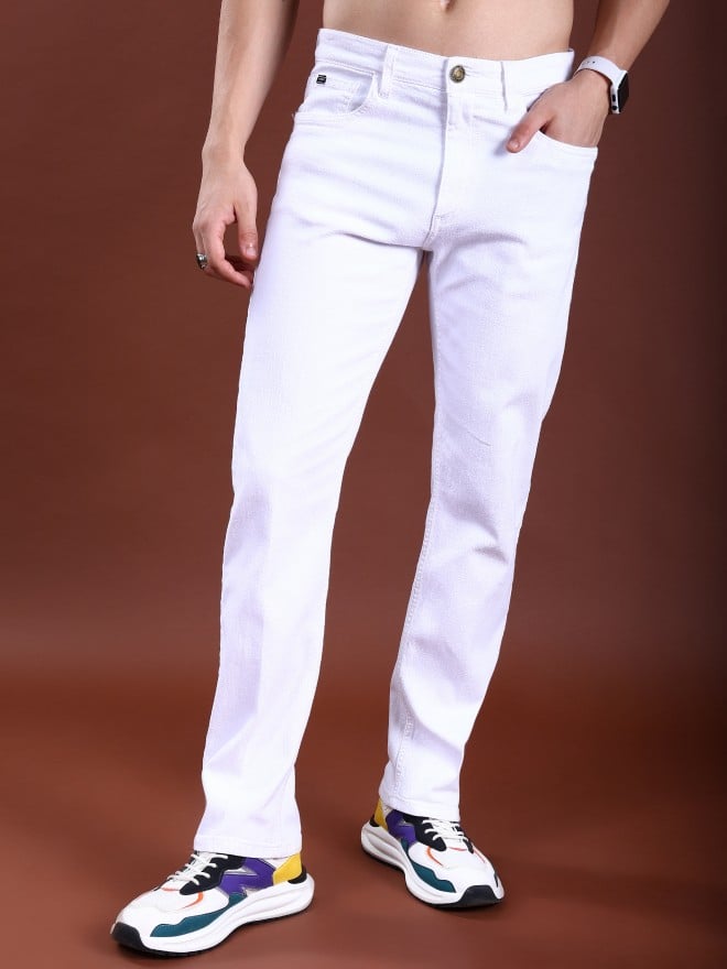 White stretchable hot sale jeans