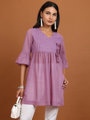 V-Neck Embroidered Tunic