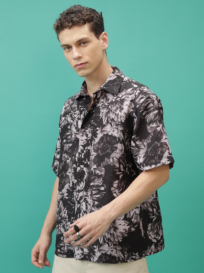 Buy Highlander Black Dropshoulder Oversized Shirt for Men Online at Rs ...