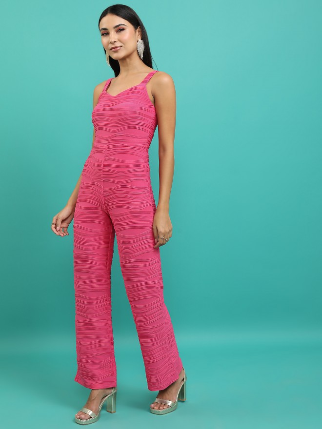 Tokyo Talkies Women Pink Solid Jumpsuits 