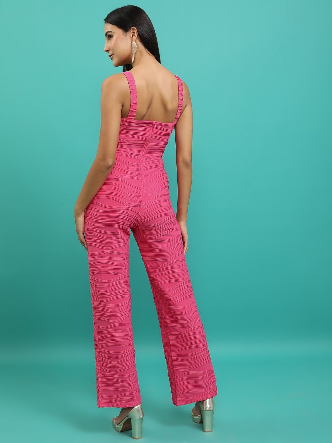 Tokyo Talkies Women Pink Solid Jumpsuits 