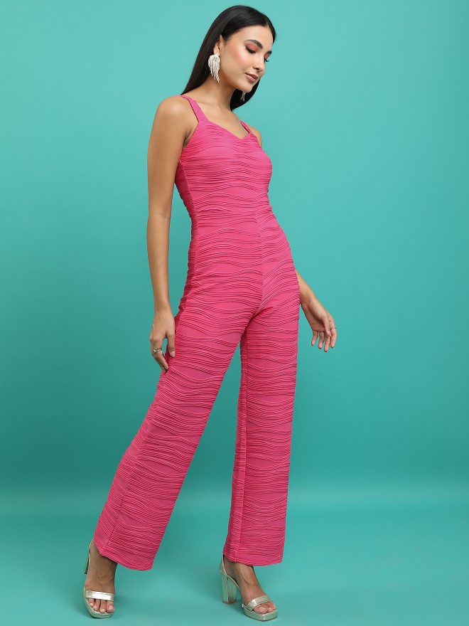 Tokyo Talkies Women Pink Solid Jumpsuits 