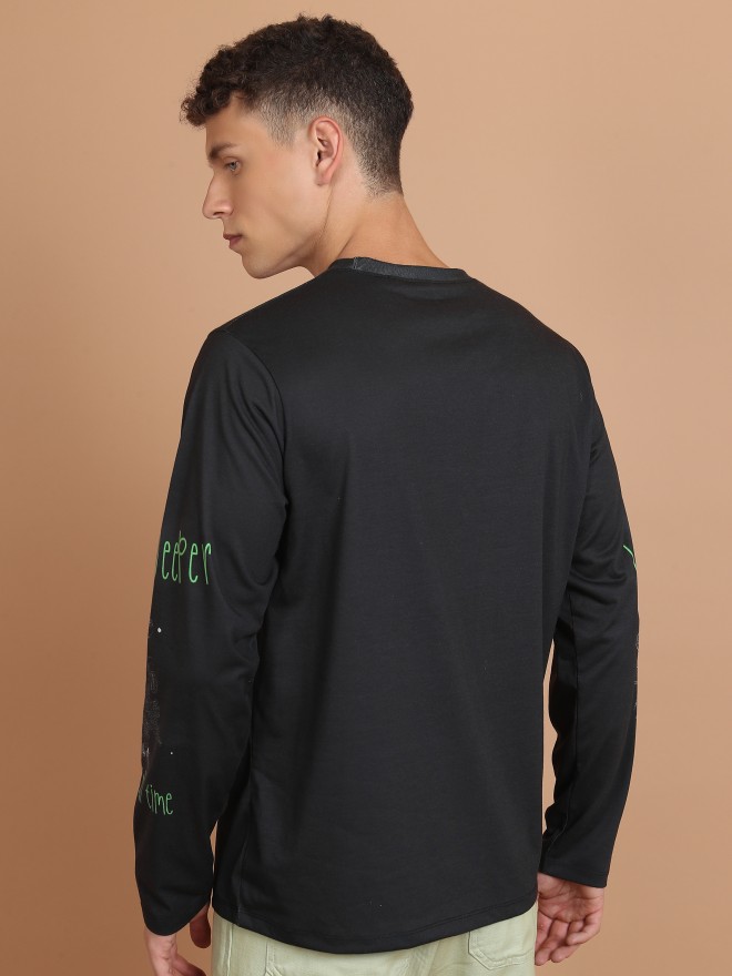 Highlander Unisex Black Printed Oversized Fit T-Shirt