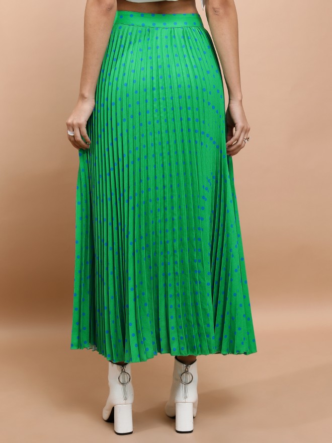 Tokyo Talkies Women Green Maxi Skirts 