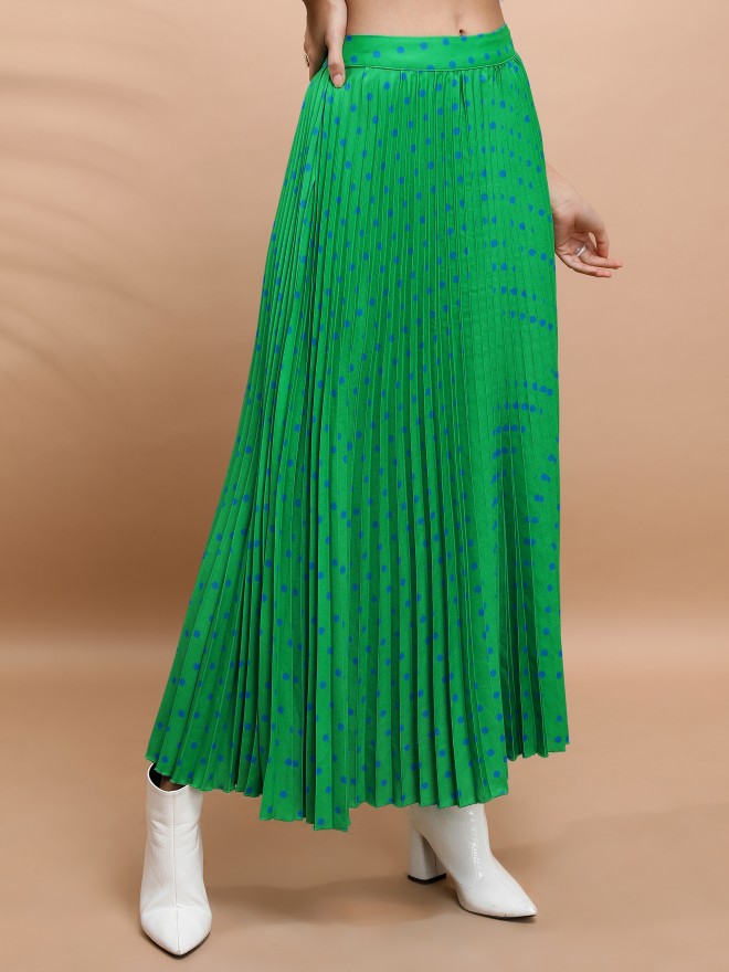 Tokyo Talkies Women Green Maxi Skirts 