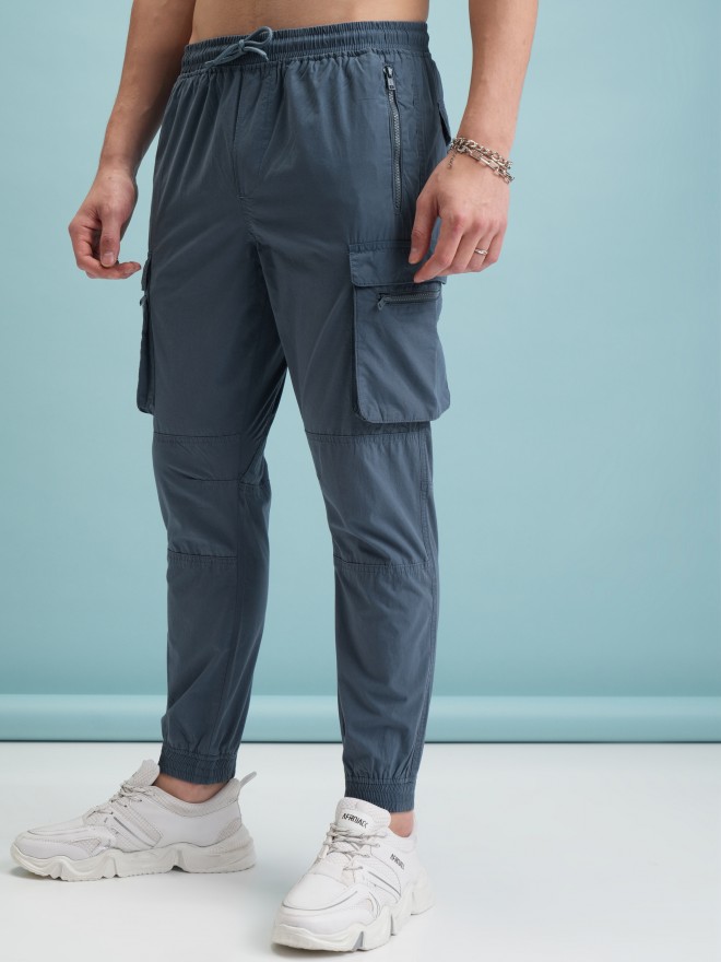 Buy Highlander Blue Regular Fit Solid Chinos for Men Online at Rs.1029 ...