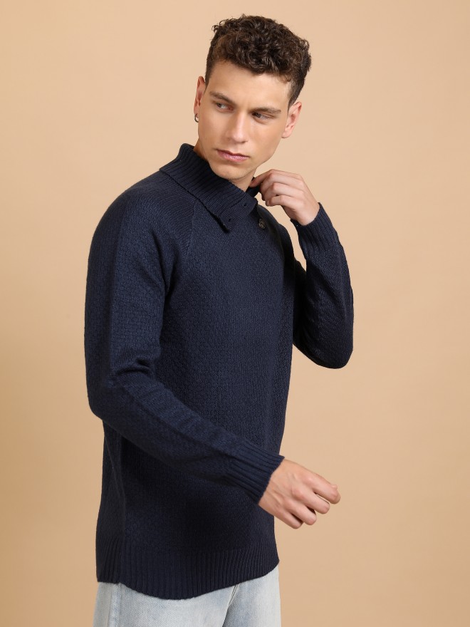 Buy Highlander Navy Turtle Neck Sweater for Men Online at Rs.769 - Ketch