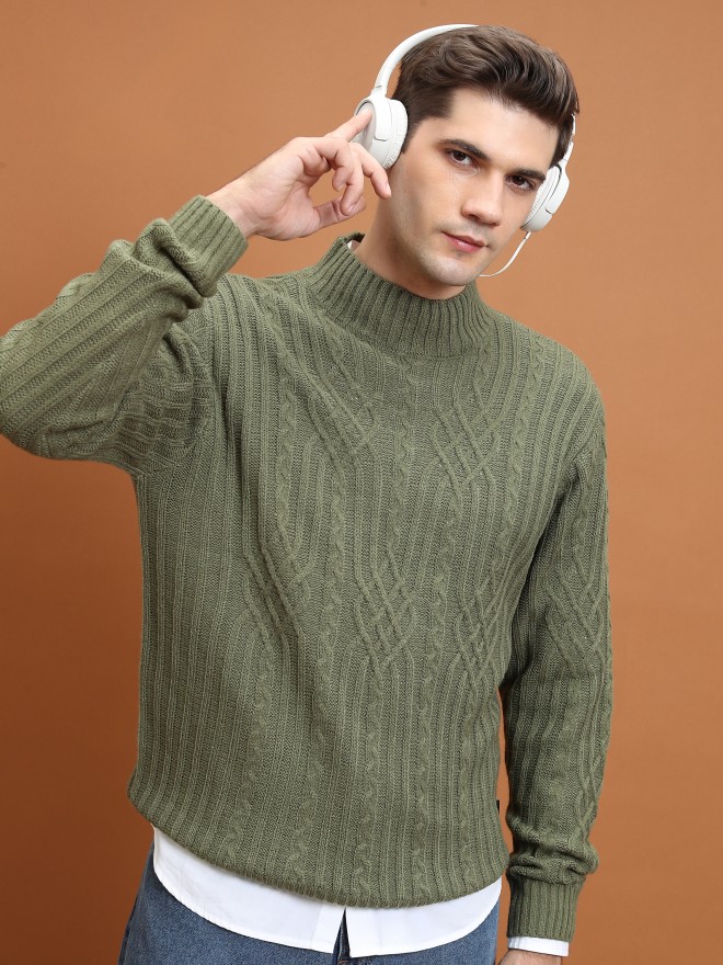 Buy Highlander Green Turtle Neck Sweater for Men Online at Rs.642