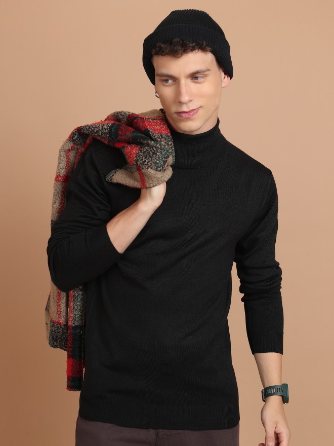 Buy Highlander Black Turtle Neck Sweater for Men Online at Rs.519 - Ketch