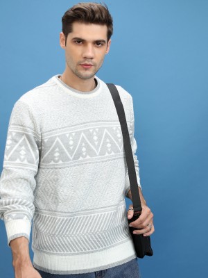 Men Self Design Sweater