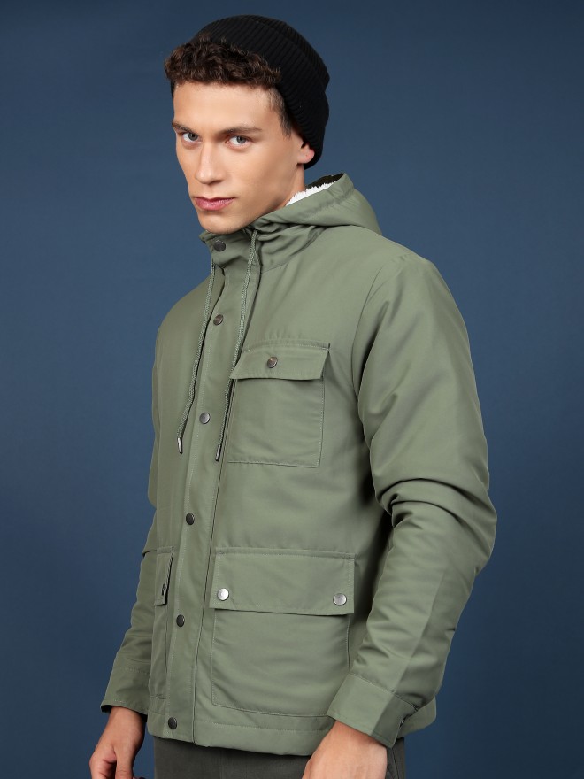 Buy Highlander Olive Open Front Jacket for Men Online at Rs.984 - Ketch