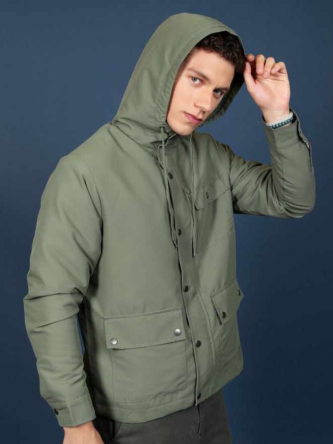 Buy Highlander Olive Open Front Jacket for Men Online at Rs.1009 - Ketch