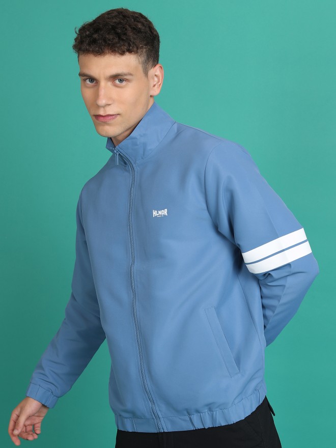 Highlander Men Blue Solid Bomber Jackets 