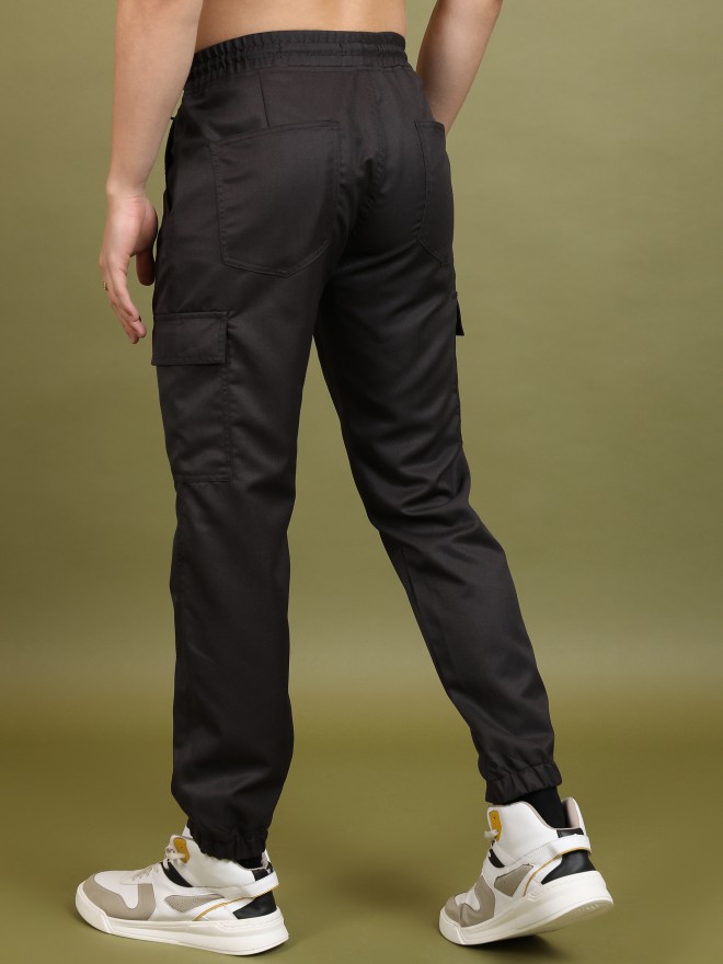Buy Highlander Dark Grey Regular Fit Solid Joggers for Men Online at Rs ...
