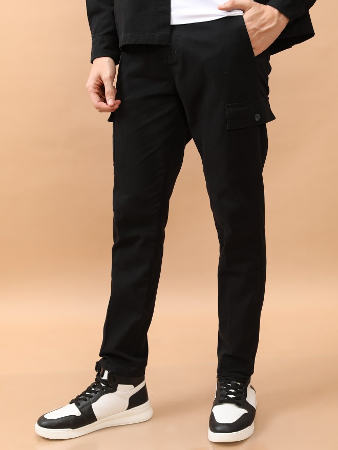 Buy Women Black Regular Fit Solid Business Casual Trousers Online