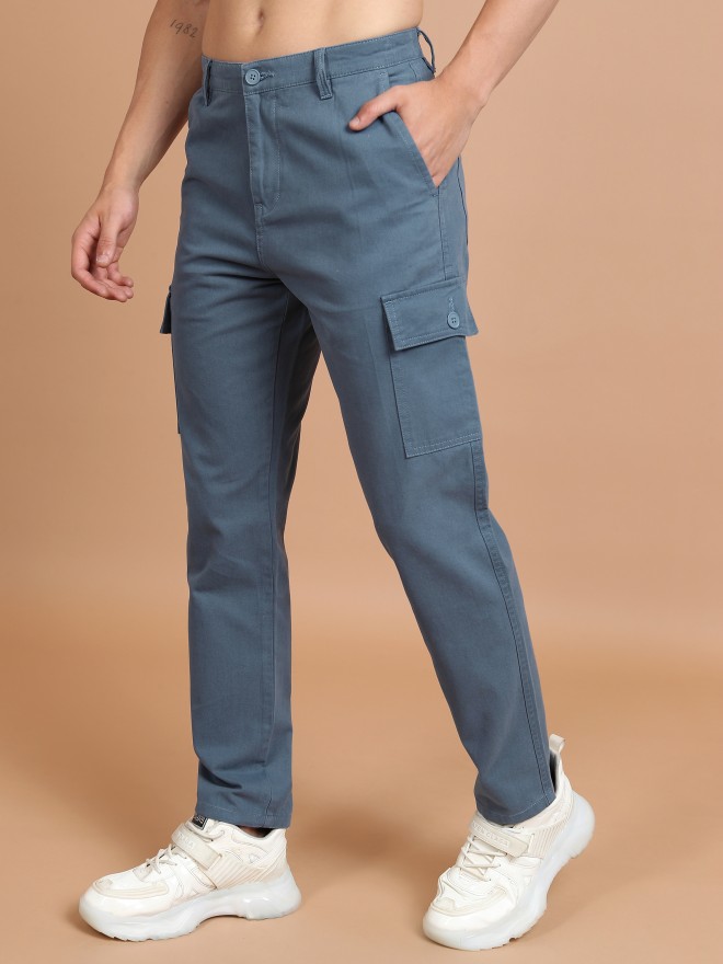 Buy Highlander Ice Blue Slim Fit Cargo Trouser for Men Online at Rs.779 -  Ketch