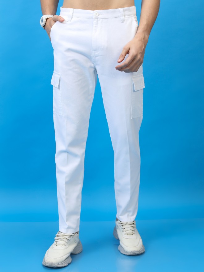 Relaxed Fit Cargo Pants - White - Men