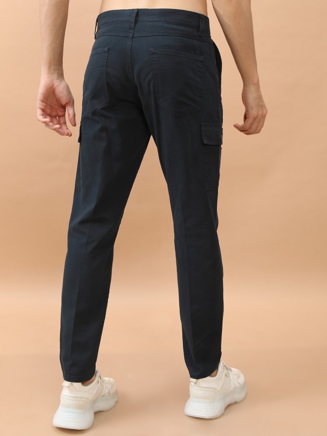 Imported Poly Cotton Narrow Fit Mens Blue Trousers at Rs 360/piece in Surat