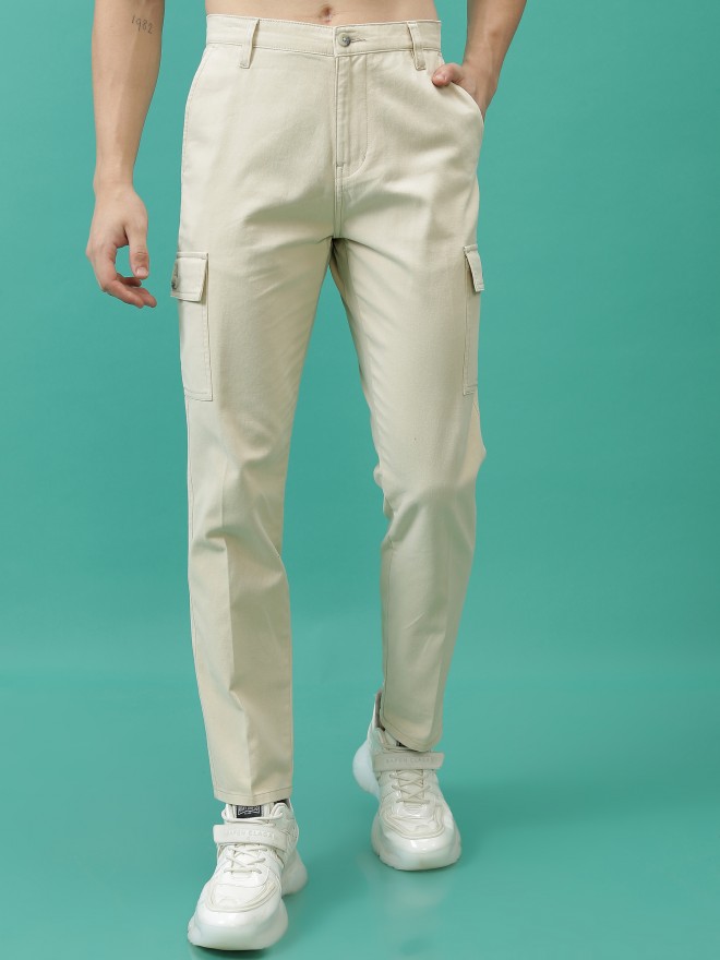 Buy Green Mid Rise Cargo Pants for Men