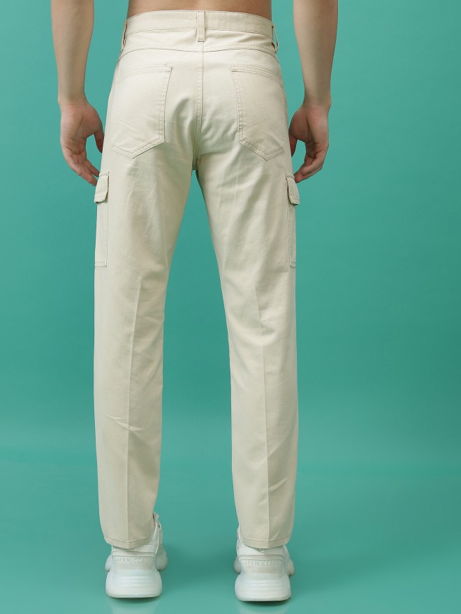 Mens Teal Blue Regular Fit 5 Pocket Cotton Cargo Pants – QuaClo
