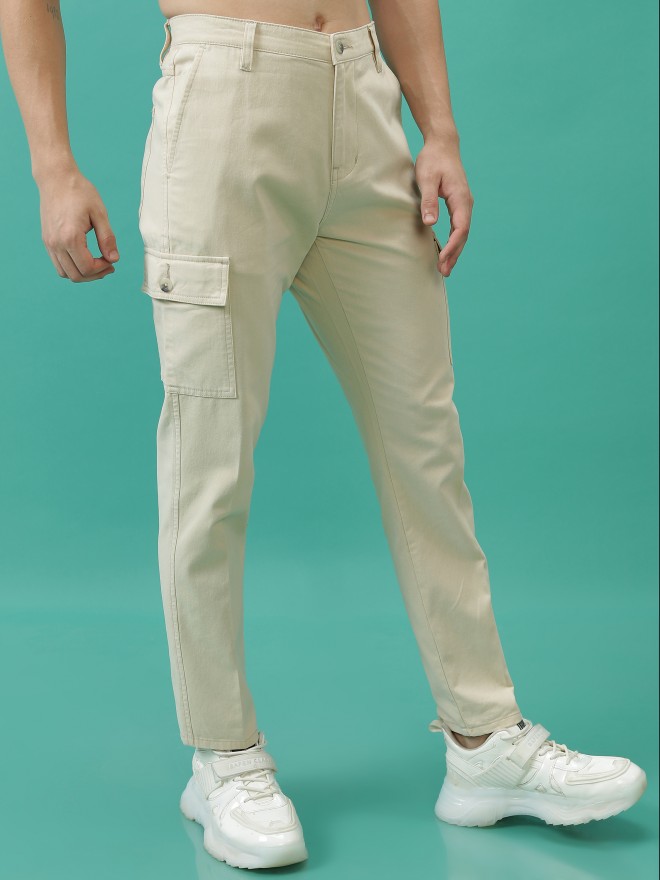Ribbed Split Seam Front Skinny Trousers | boohoo