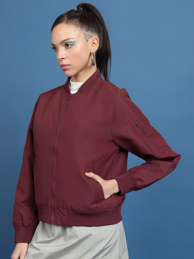 Tokyo Talkies Women Red Bomber Jackets 