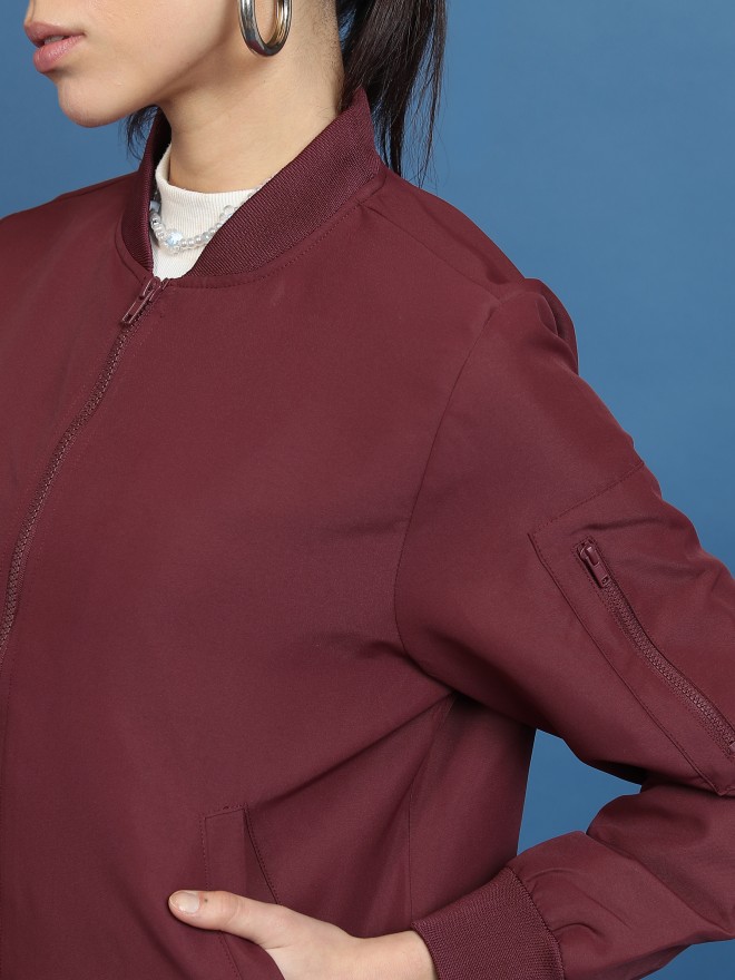 Tokyo Talkies Women Red Bomber Jackets 