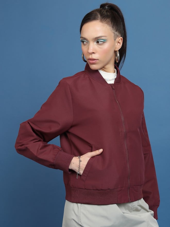 Tokyo Talkies Women Red Bomber Jackets 