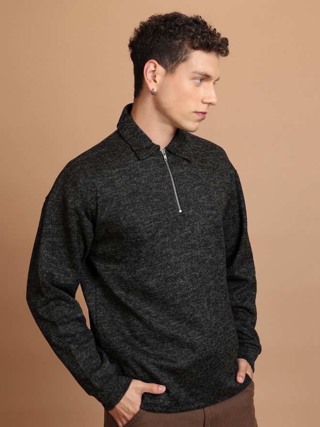 Buy Highlander Highlader Black Shirt Collar Sweater for Men Online