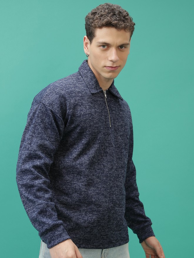 Buy Highlander Navy lapel Collar Solid Sweater for Men Online at Rs.469 ...