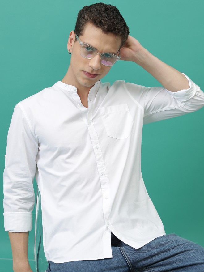 Buy Highlander White Slim Fit Casual Shirt for Men Online at Rs.499 - Ketch