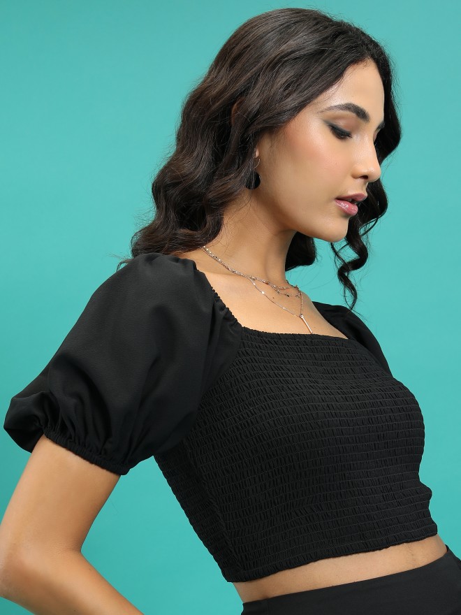 Ketch Women Black Solid Regular Tops 