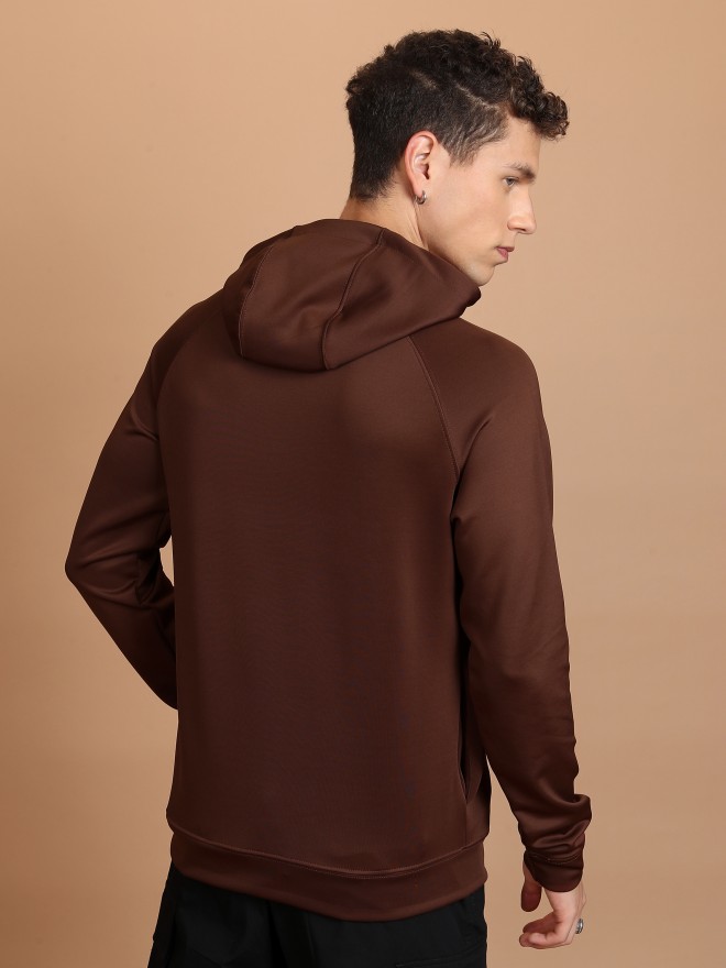 Highlander Men Brown Hood Pullover Sweatshirts 