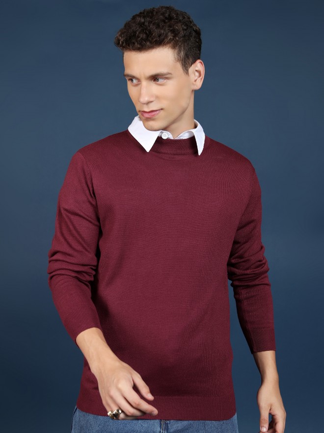 Buy Highlander Red Round Neck Sweater for Men Online at Rs.569 - Ketch