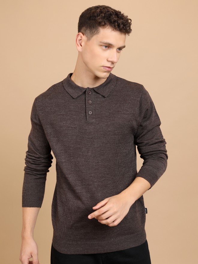 Buy Highlander Brown Shirt Collar Sweater for Men Online at Rs.715 - Ketch