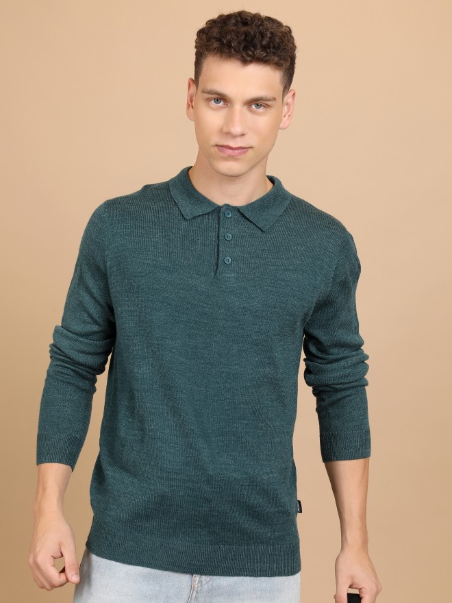 Buy Highlander Green Shirt Collar Sweater for Men Online at Rs.715 - Ketch