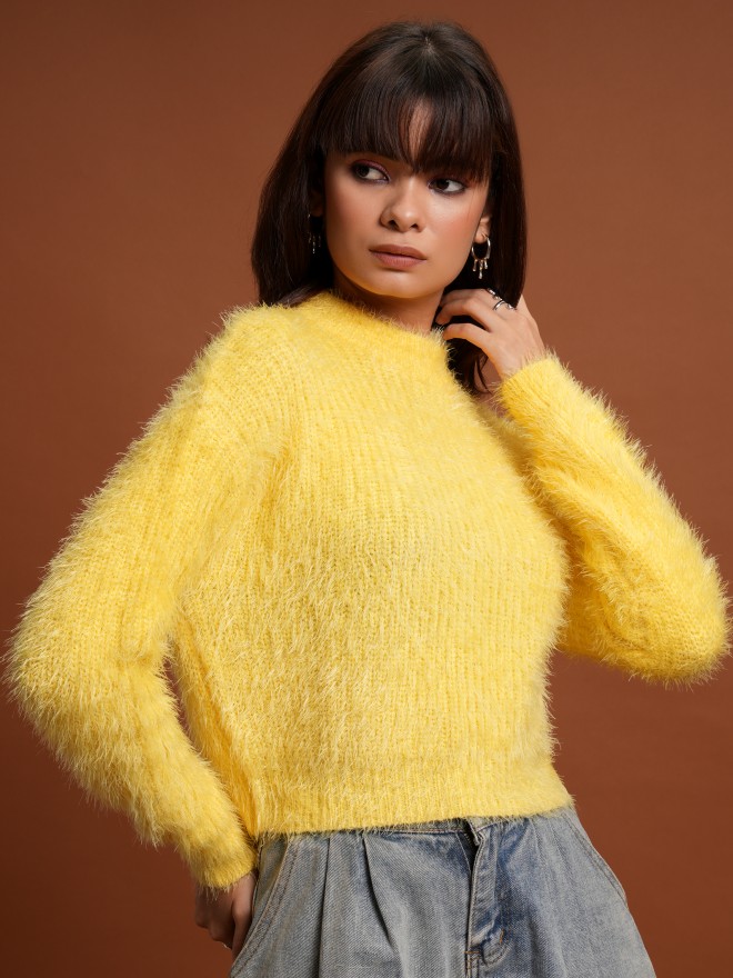 Yellow sale fluffy sweater