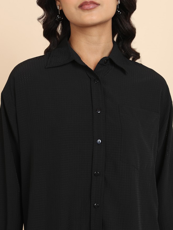 Ketch Women Black Solid Casual Shirts 