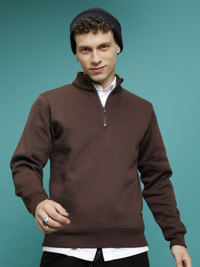 Buy Highlander Coffee Brown Solid Sweatshirt for Men Online at Rs.589 ...