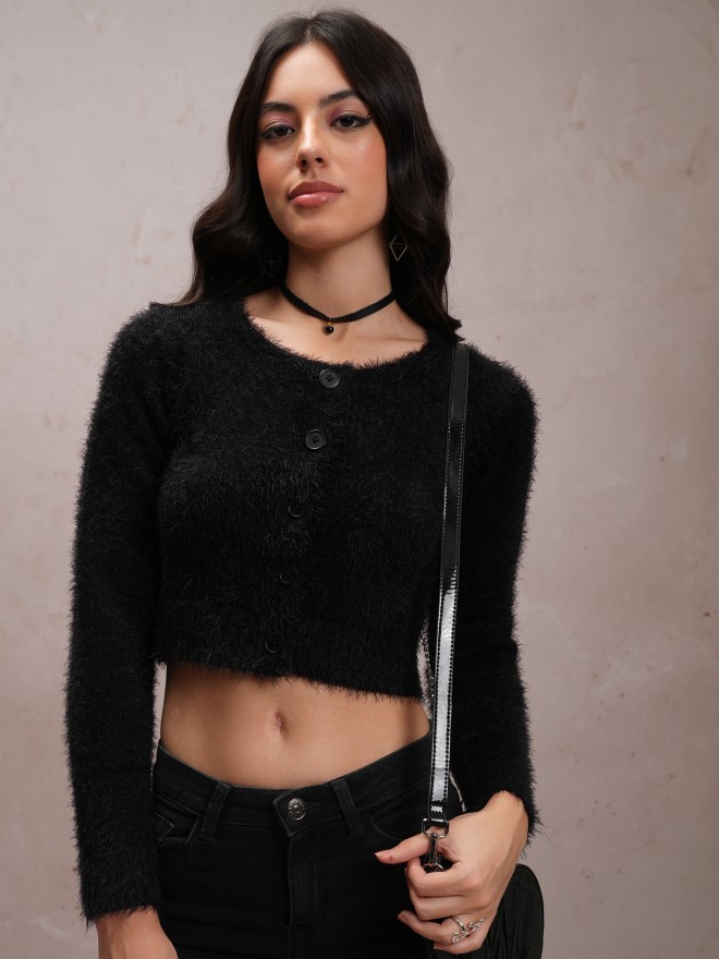 Buy Tokyo Talkies Black Round Neck Sweater for Women Online at Rs.725 ...