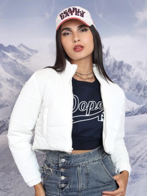 White on sale cropped puffer