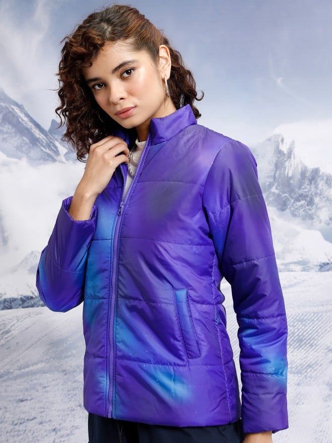 Tokyo Talkies Women Blue Puffer  Jackets 