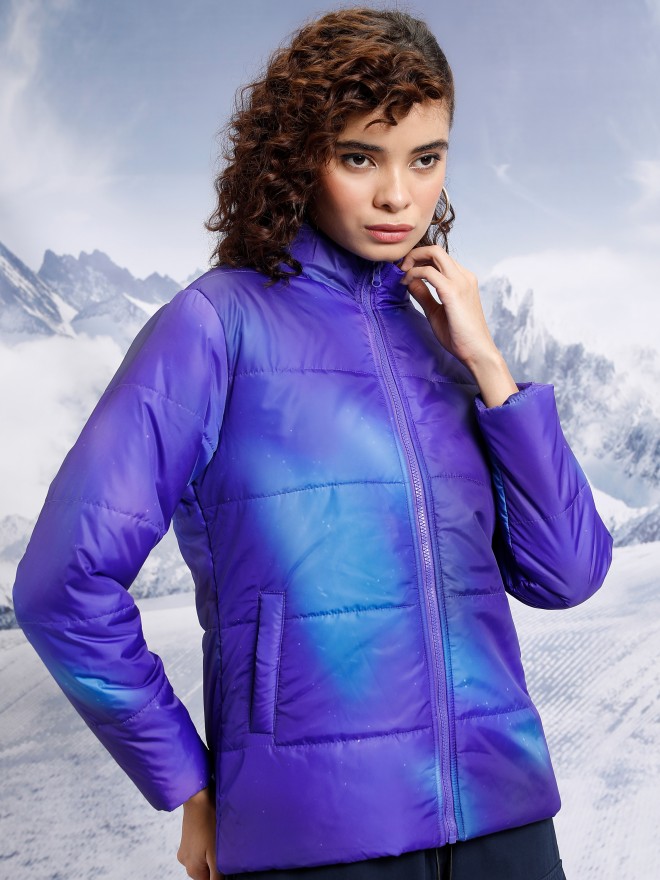 Tokyo Talkies Women Blue Puffer  Jackets 