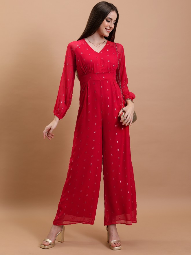 Buy Tokyo Talkies Red Solid Jumpsuit for Women Online at Rs.627 - Ketch