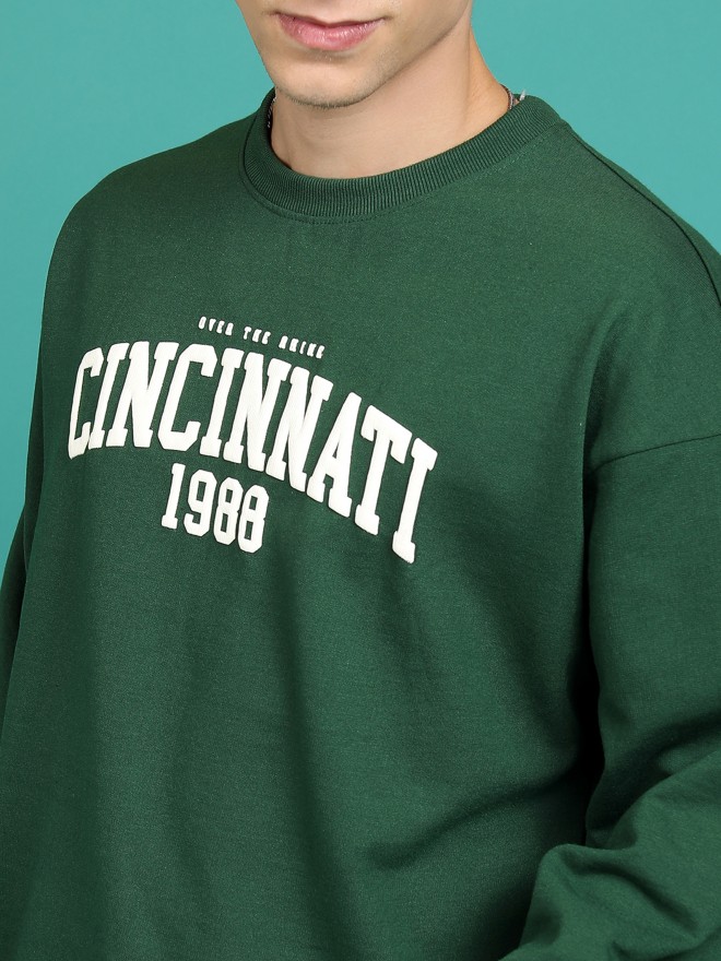 Highlander Men Green Round Neck Pullover Sweatshirts 