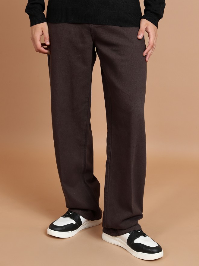 Relaxed Fit Pants - Dark brown - Men