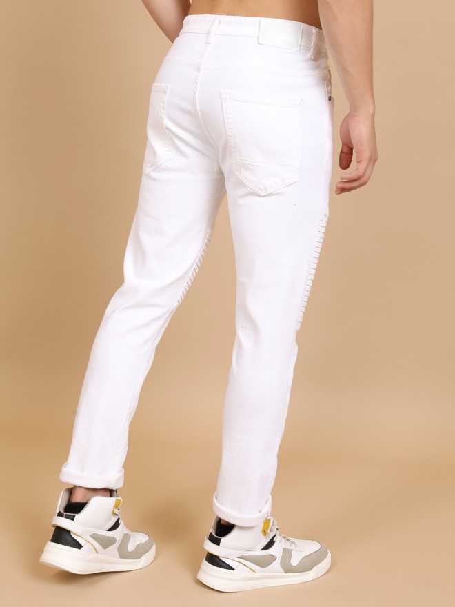 Buy Highlander White Skinny Fit Highly Distressed Stretchable Jeans for ...